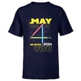 thumbnail image 1 of Star Wars May the 4th Be With You 2024 Lightsabers - Short Sleeve T-Shirt for Kids - Customized-Navy, 1 of 5