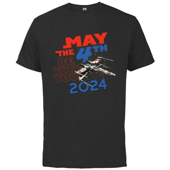 Star Wars May the 4th Be With You 2024 Luke’s X-Wing Fighter - Short Sleeve Cotton T-Shirt for Adults - Customized-Black