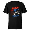 thumbnail image 1 of Star Wars May the 4th Be With You 2024 Luke’s X-Wing Fighter - Short Sleeve T-Shirt for Kids - Customized-Black, 1 of 5
