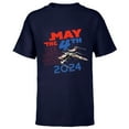 thumbnail image 1 of Star Wars May the 4th Be With You 2024 Luke’s X-Wing Fighter - Short Sleeve T-Shirt for Kids - Customized-Navy, 1 of 5