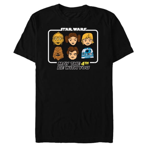 Star Wars May the 4th Be With You Classic Movie Characters - Short Sleeve Blended T-Shirt for Adults - Customized-Black