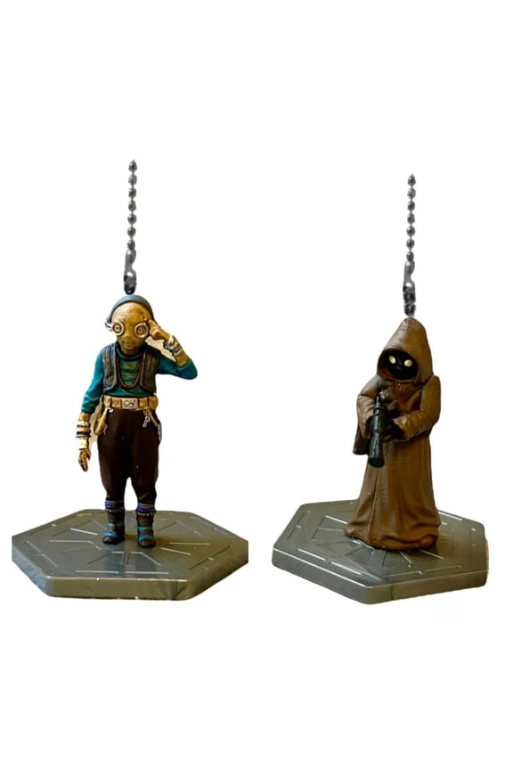 Star Wars Maz Kanata & Jawa Set Fan Lamp Pull Chain Figure Pirate Queen PVC New