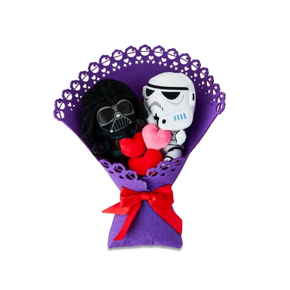Star Wars Medium Plush Valentines Bouquet with Darth Vader and Stormtrooper, Collectible Plush