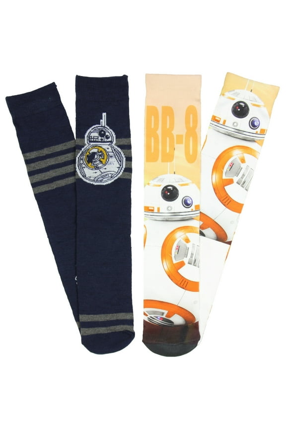 Star Wars Men's BB-8 The Force Awakens Character Casual Crew Socks 2 Pack