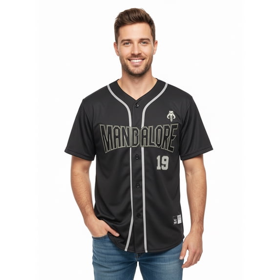 Star Wars, Men's & Big Men's Button-Up Graphic Jersey, Mandalorian, Sizes S-3XL