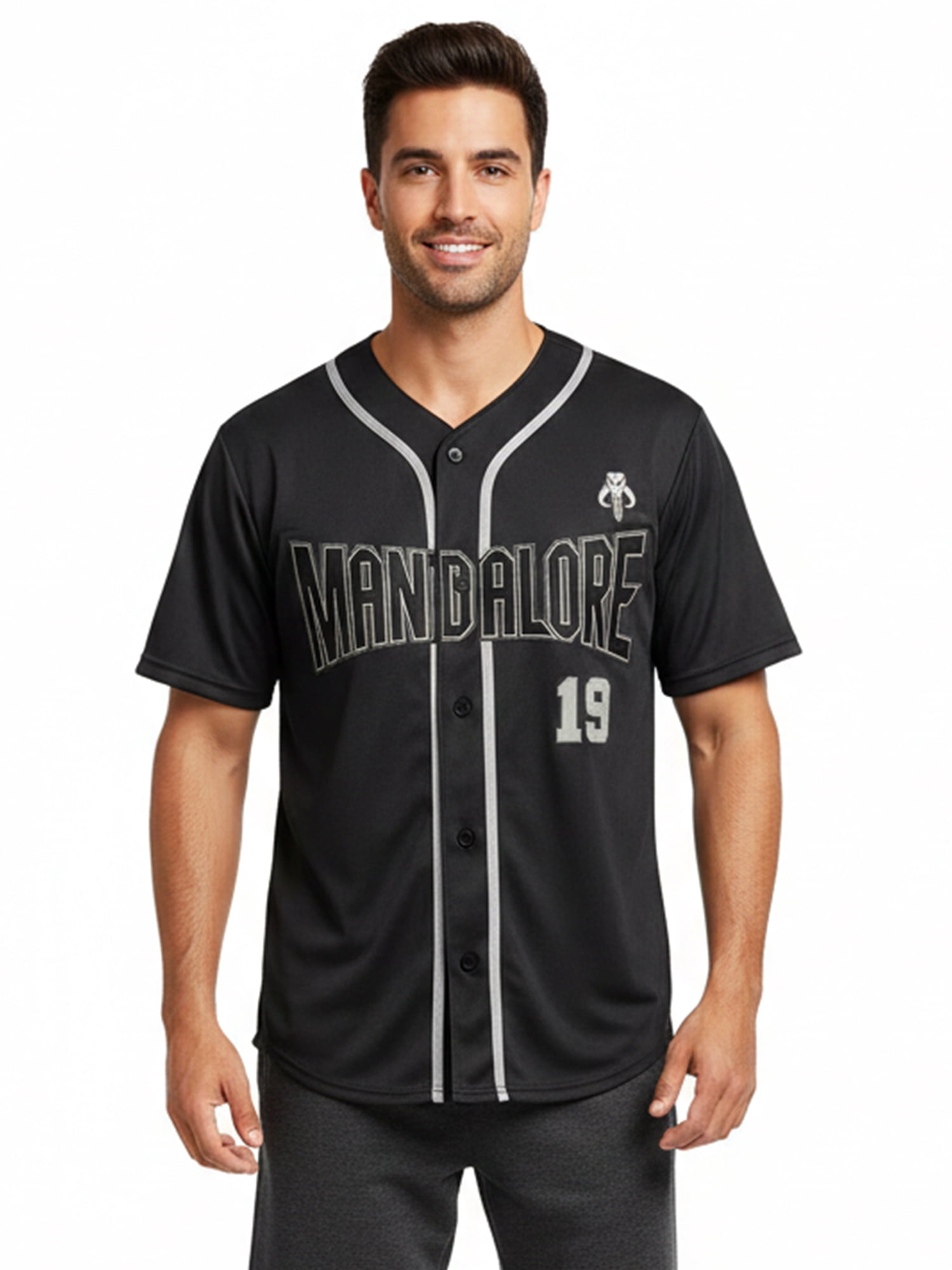 Star Wars, Men's & Big Men's Button-Up Graphic Jersey, Mandalorian, Sizes SM-3XL