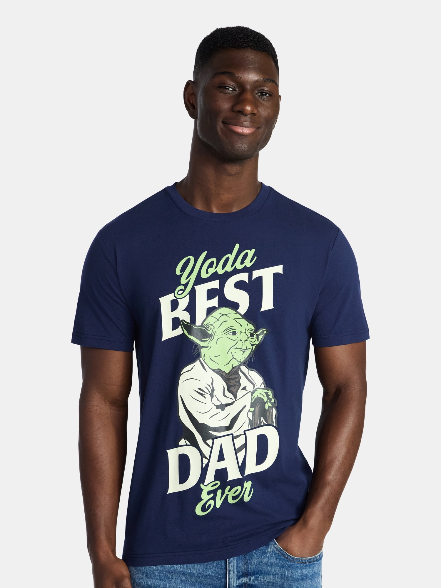 Star Wars Yoda Men's and Big Men's Father's Day Graphic Tee, Sizes XS ...