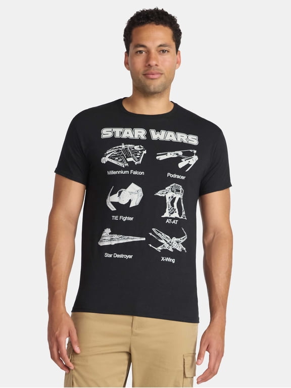 Mandalorian Star Wars Men's and Big Men's Graphic Tee with Short Sleeves, Sizes S-3XL