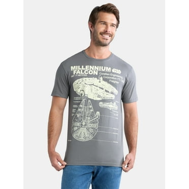 Star Wars, Men's & Big Men's Millenium Falcon Corellian Freighter Graphic Tee Shirt, Sizes S-3XL