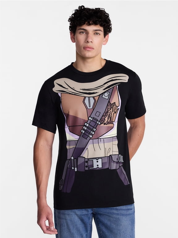 Men's and Big Men's Mandalorian Graphic Cosplay Tee and Beanie Set, 2-Piece, Sizes XS-3XL