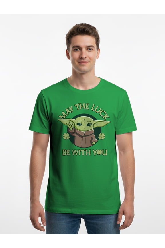 , Men's & Big Men's St. Patrick's Day Graphic Tee, Grogu Luck, Sizes S-3XL