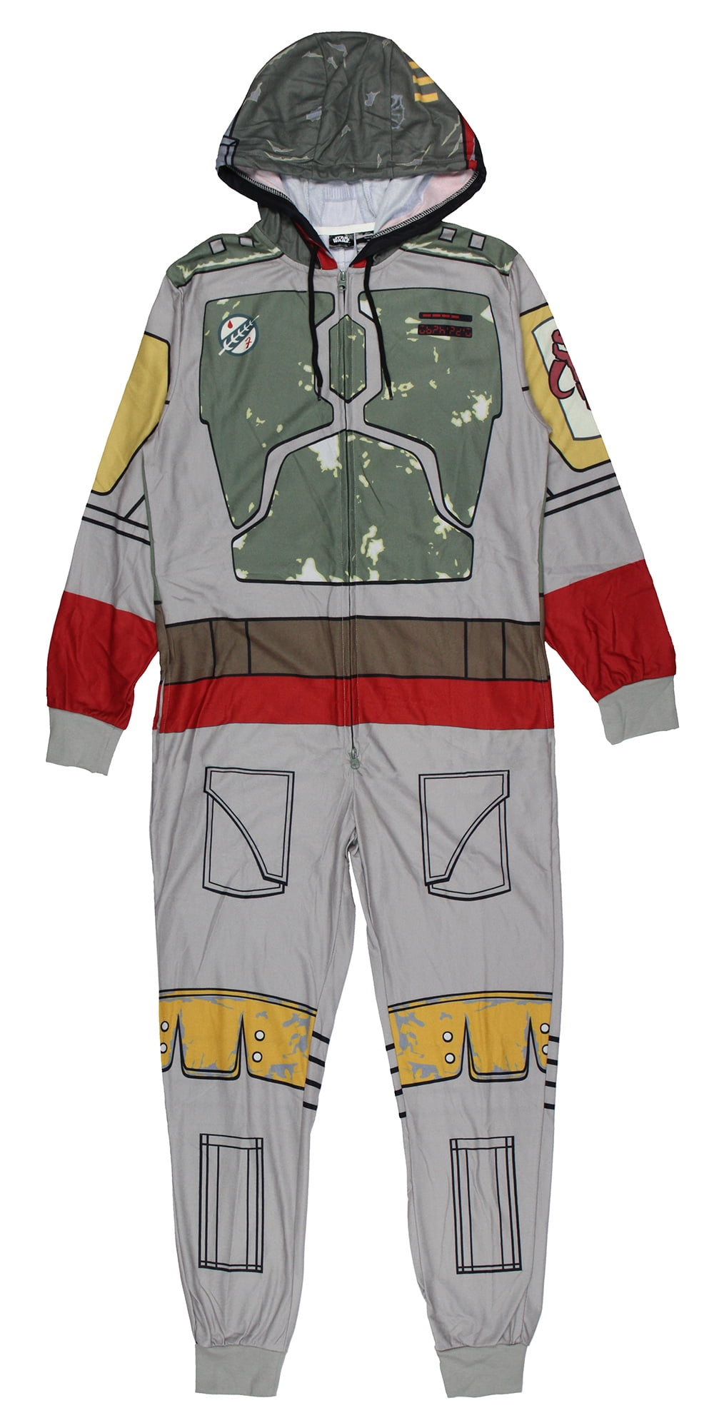 SEVEN TIMES SIX Star Wars Men's Boba Fett Hooded Costume Union Suit One-Piece Loungewear