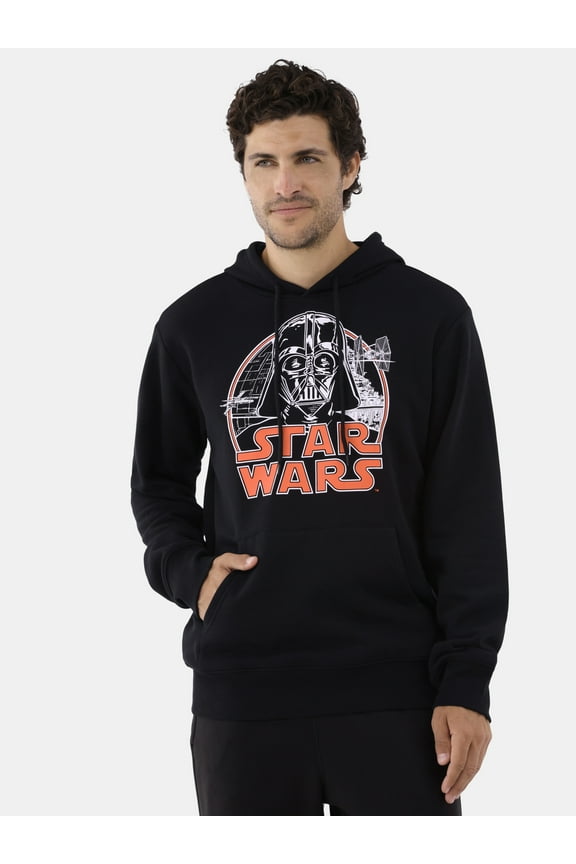 Men's Darth Vader Graphic Hoodie with Long Sleeves, Sizes XS-3XL