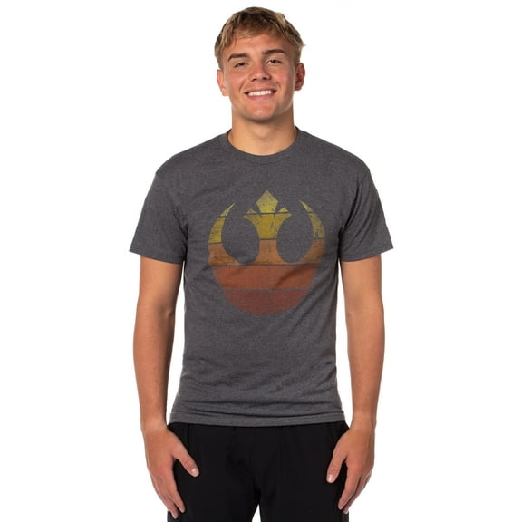 Star Wars Men's Distressed Rebel Alliance Starbird Symbol Graphic Print Adult T-Shirt