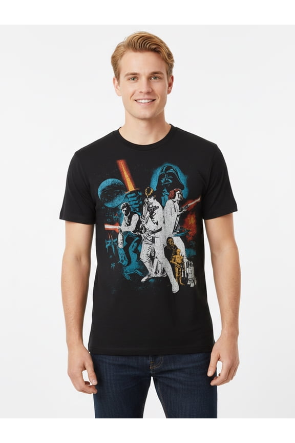 Men’s Graphic Short Sleeve Tee, Darth Vader Expressions, Sizes S–3XL