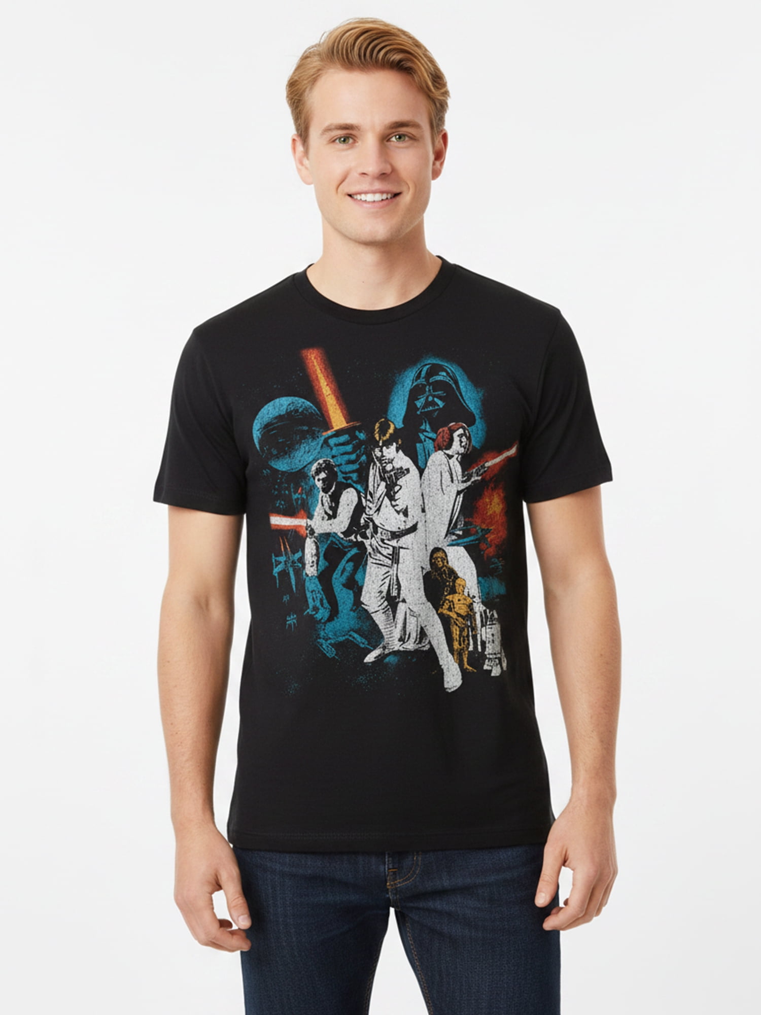 Star Wars Men’s Graphic Short Sleeve Tee, Original Trilogy Poster, Sizes S–3XL