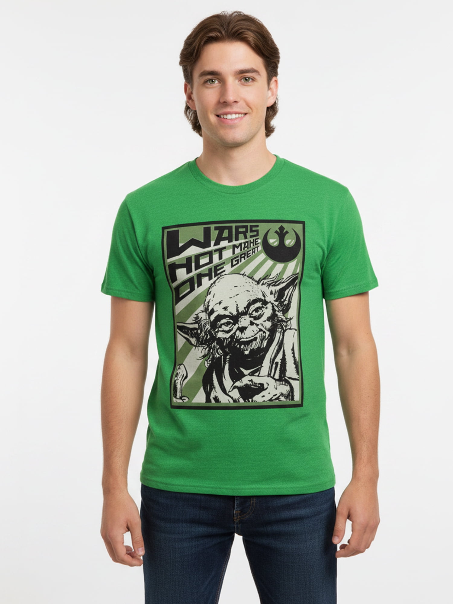 Star Wars Men’s Graphic Short Sleeve Tee, Yoda “Fear is the Path ...