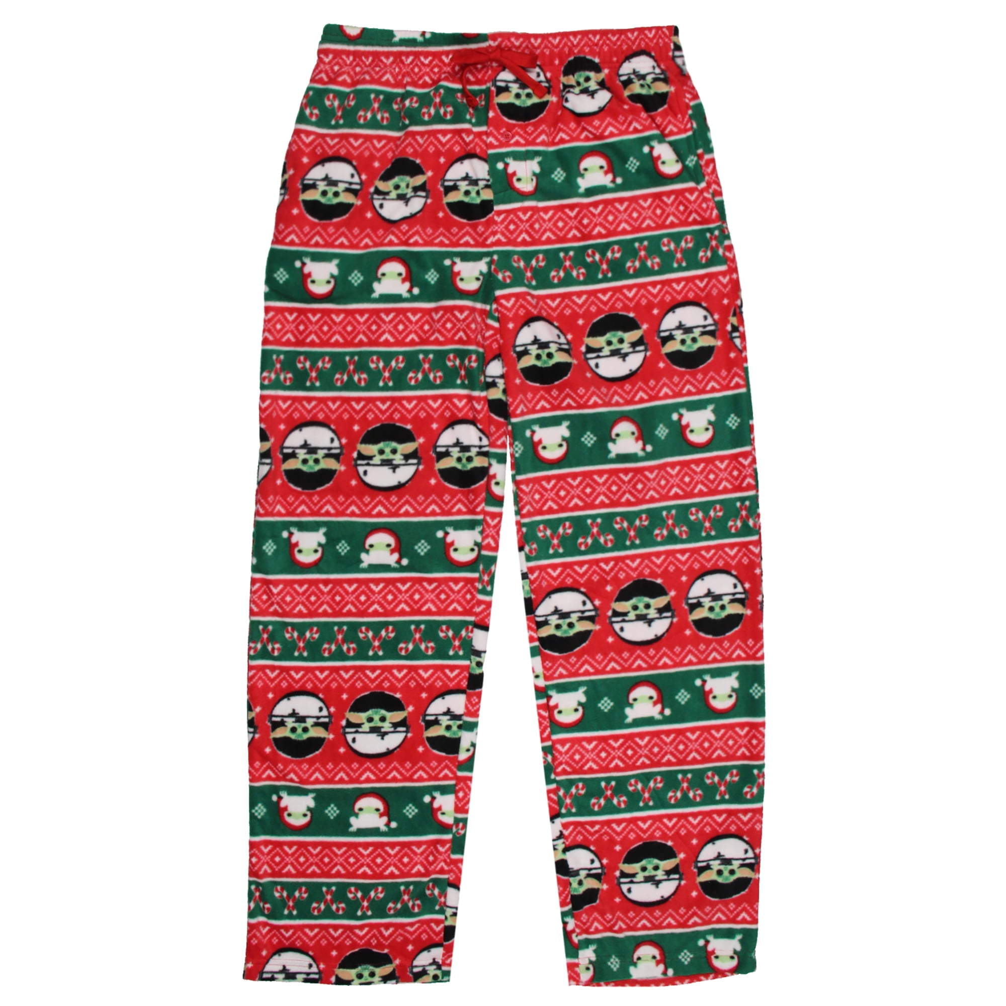 Star Wars Men's Grogu Baby Yoda Candy Canes Fleece Lounge Pajama Pants ...