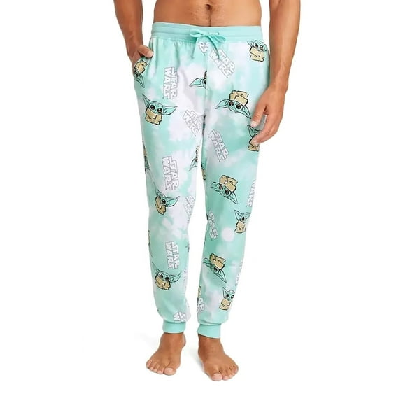 Star Wars Men's Mandalorian Baby Yoda AOP Tie-Dye Jogger Pajama Pants