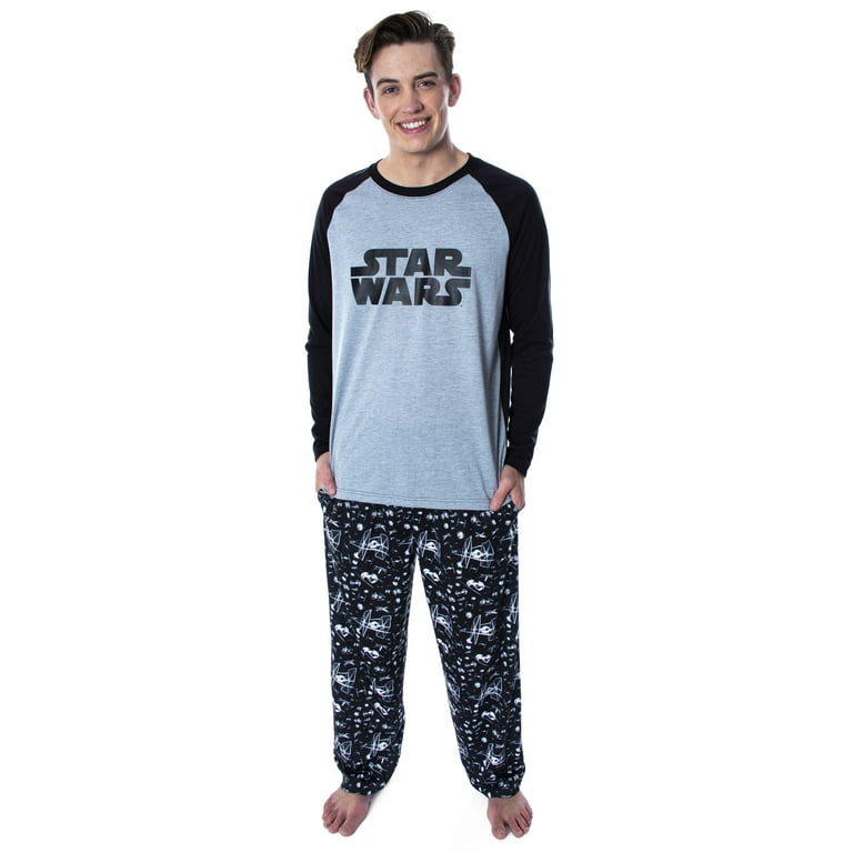 Star Wars Men s Pajamas Classic Logo Raglan Top And Pants Adult Pajama Set Walmart