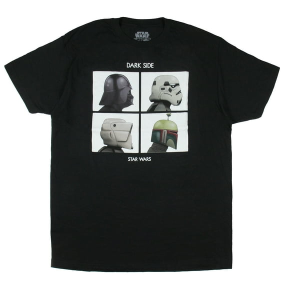 Star Wars Men's The Dark Side Character Side View Adult Short Sleeve T-Shirt