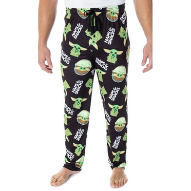 Star Wars Men's The Mandalorian Baby Yoda Snacks And Naps Loungewear Pajama Pants