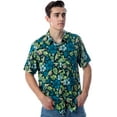thumbnail image 1 of Star Wars Men's The Mandalorian Grogu Baby Yoda Leaves Hawaiian Button Up Shirt, 1 of 6