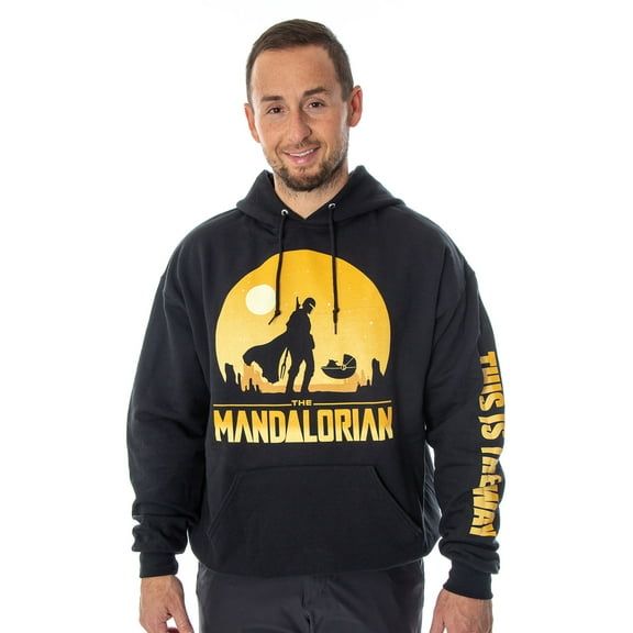 Star Wars Men's The Mandalorian Silhouette Scene Sweatshirt Pullover Hoodie