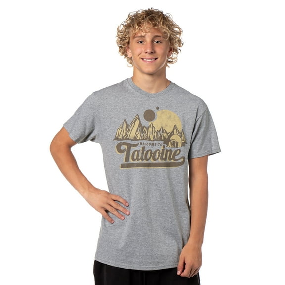 Star Wars Men's Welcome To Tatooine Distressed Adult Short Sleeve T-Shirt