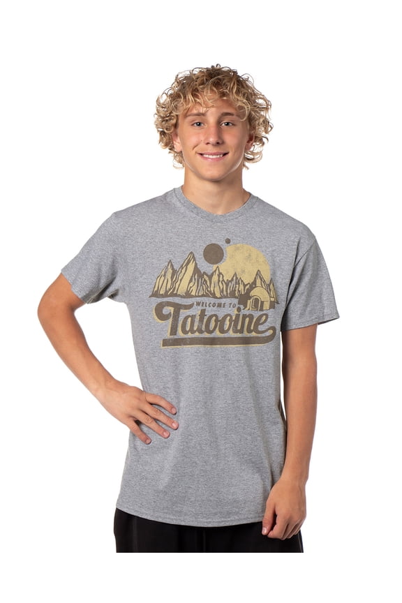 Star Wars Men's Welcome To Tatooine Distressed Adult Short Sleeve T-Shirt