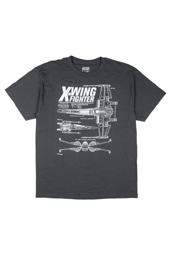 Star Wars Men's X-Wing Fighter T-70 Statistics T-Shirt