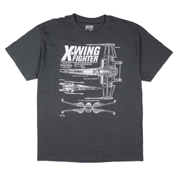 Star Wars Men's X-Wing Fighter T-70 Statistics T-Shirt