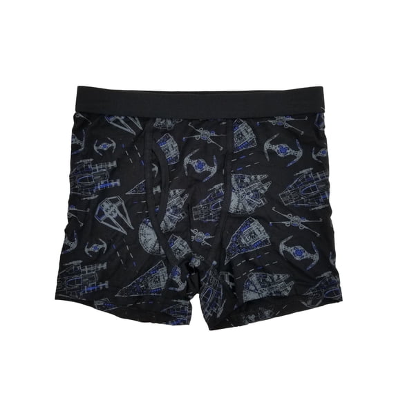 Star Wars Mens Black Star Fighter Blueprints Millennium Falcon Boxer Briefs S