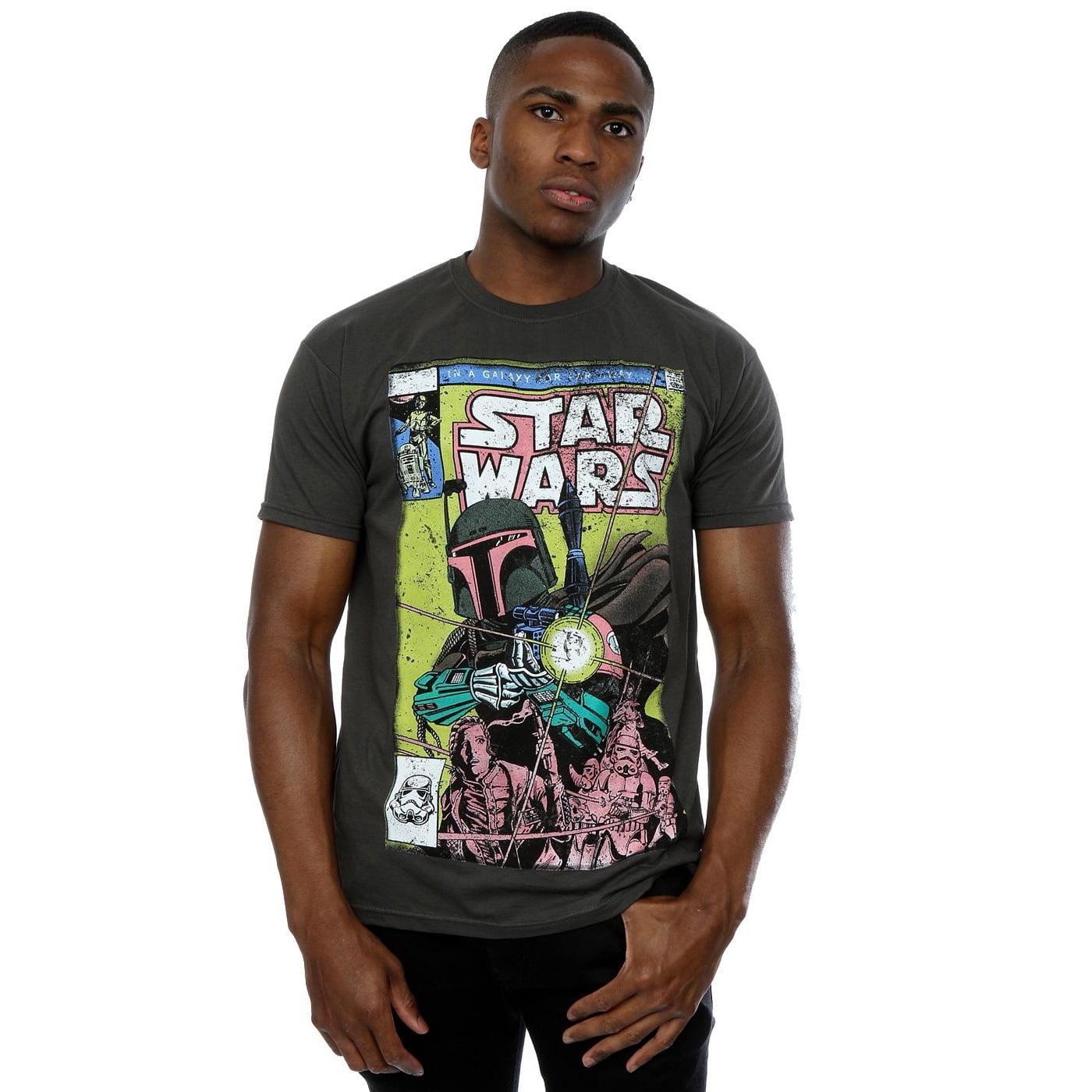 Maglietta Donna Star Wars Boba Fett, Design Fumetto Originale, Cotone 100%, Ufficiale, Grigio Chiara - 4