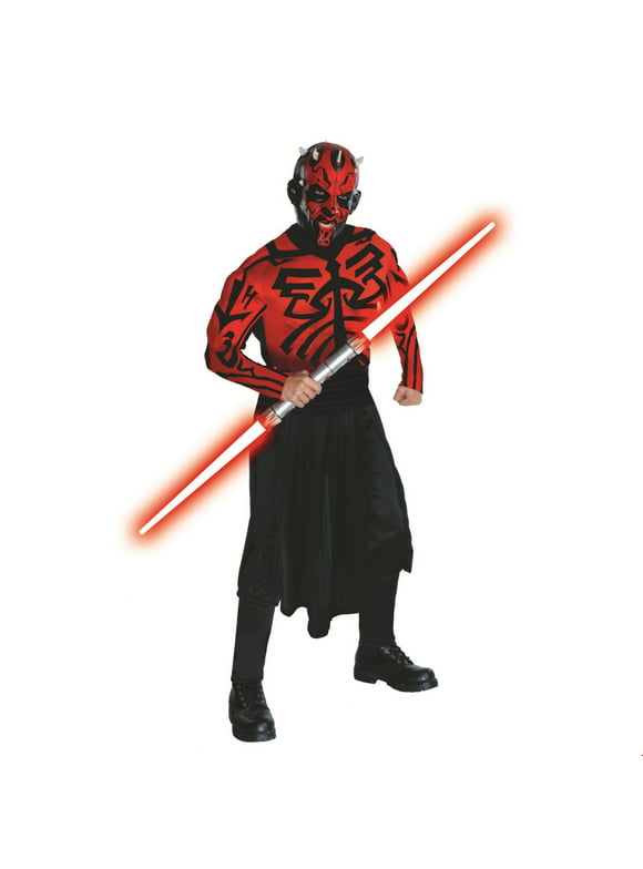 Star Wars Mens Deluxe Darth Maul Muscle Chest Shirt Halloween Costume