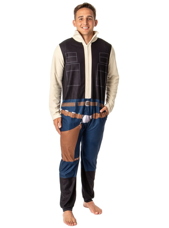 Star Wars Mens' Movie Film Han Solo Character Costume Footless Sleep Union Suit