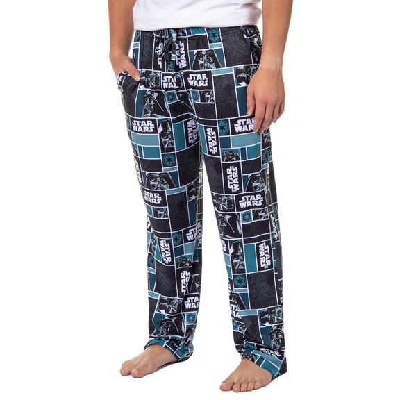 Star Wars Mens' Movie Film Logo Darth Vader Helmet Sleep Pajama Pants