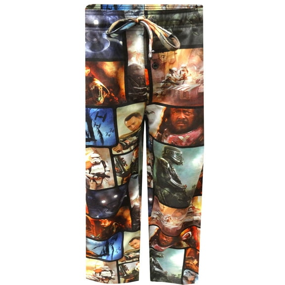 Mad Engine Mens Star Wars Rogue One Movie Scenes Flannel Lounge Pants (Small)