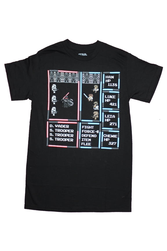 Star Wars Mens T-Shirt - 8-Bit Role Playing Style Image (Medium)