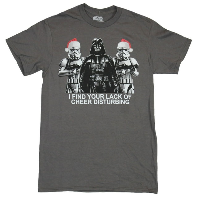 Star Wars Mens T-Shirt - Christmas Darth Vader Finds Lack of Cheer Disturbing (Small)