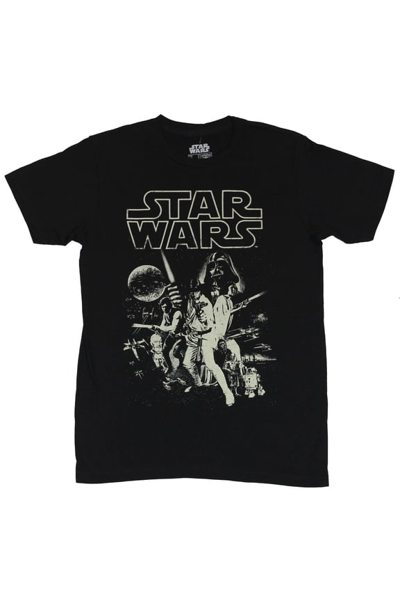 Mens T-Shirt - Classic New Hope Poster Image Off White Print (Medium)