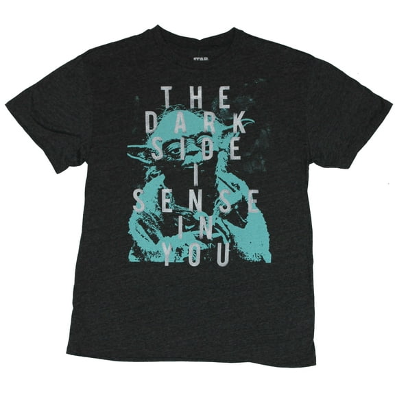 Star Wars Mens T-Shirt - Dark Side I Sense In  You Blue Yoda Image (2X-Large)