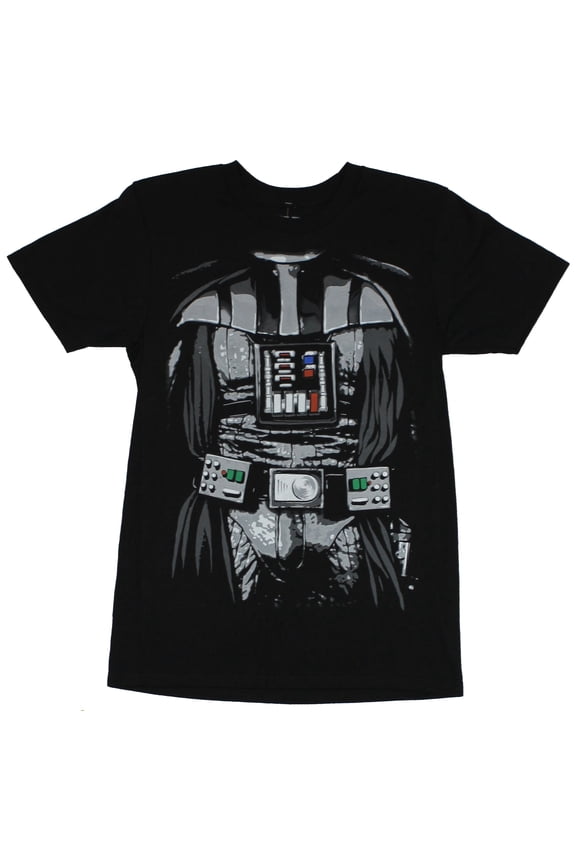 Mens T-Shirt - Darth Vader Costume Front Detailed Full Long Torso (Medium)
