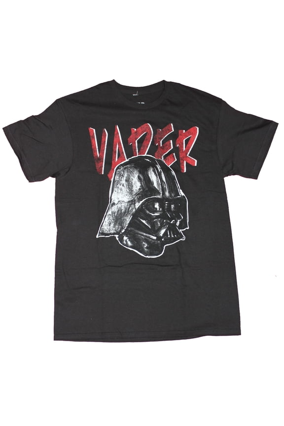 Star Wars Mens T-Shirt - Darth Vader Mask Under Red Name (X-Large)