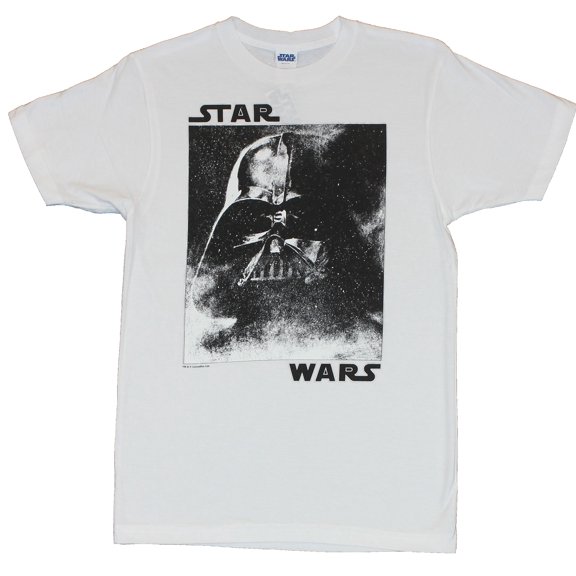 Star Wars Mens T-Shirt - Darth Vader Misty White Phot Box Image (2X-Large)