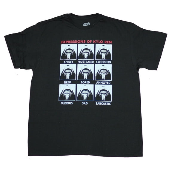Star Wars Mens T-Shirt - Expressions of Kylo Ren Boxes (Small)