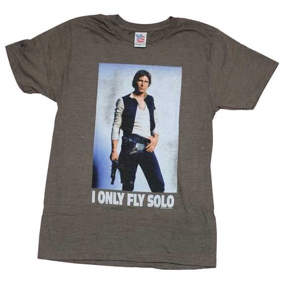 Star Wars Mens T-Shirt - Han Solo I Always Fly Solo (Small)