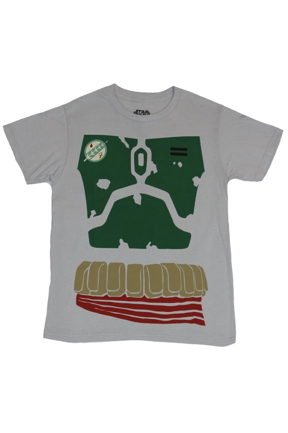 Mens T-Shirt Simple Styled Boba Fett Mandalorian Costume Front (X-Large)