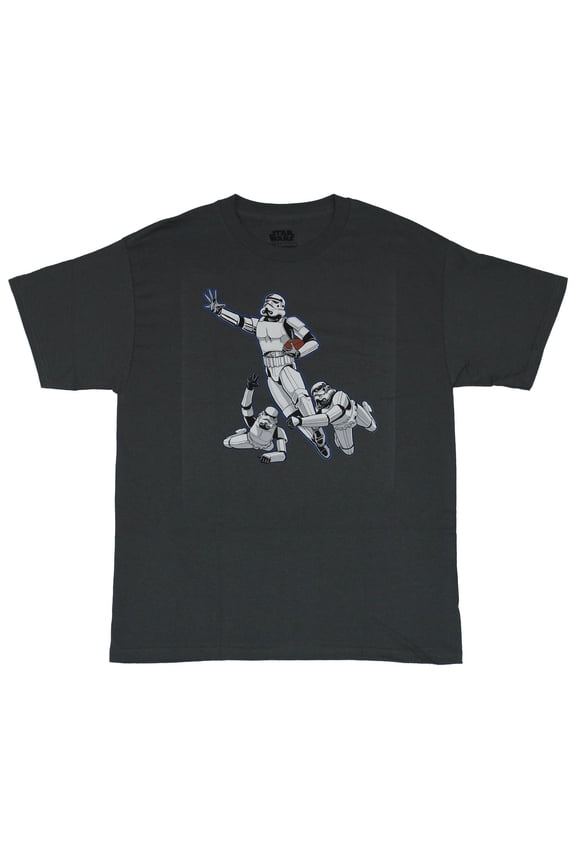 Mens T-Shirt - Stormtrooper Football Tackling Image (Large)