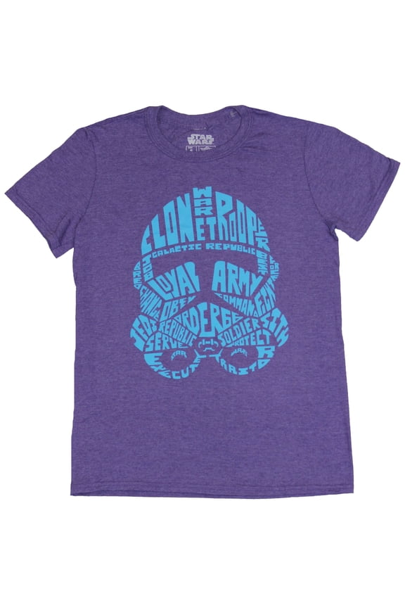 Mens T-Shirt - Storrmtrooper Face Created From Empire Type Words (Small)